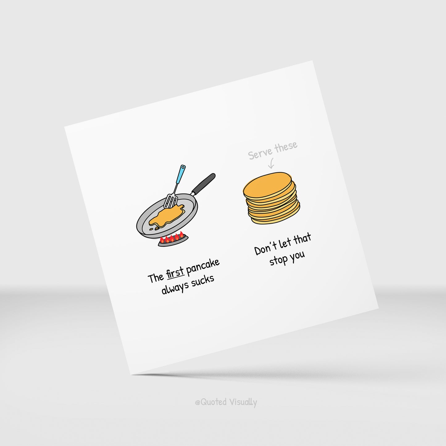 Print - First Pancake Sucks (21 x 21 cm)