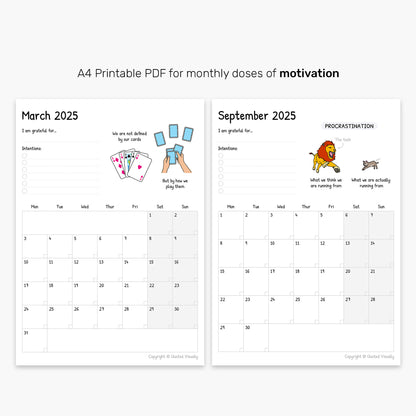 2025 Calendar - Printable A4 PDF Instant Download